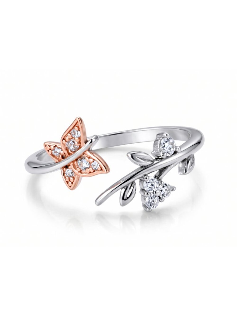 Butterfly Ring, 925 Sterling Silver Charmed Aroma Wanderlust Ring - Picture 5 of 5